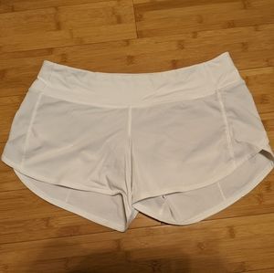White Lululemon Athletica Speed up shorts